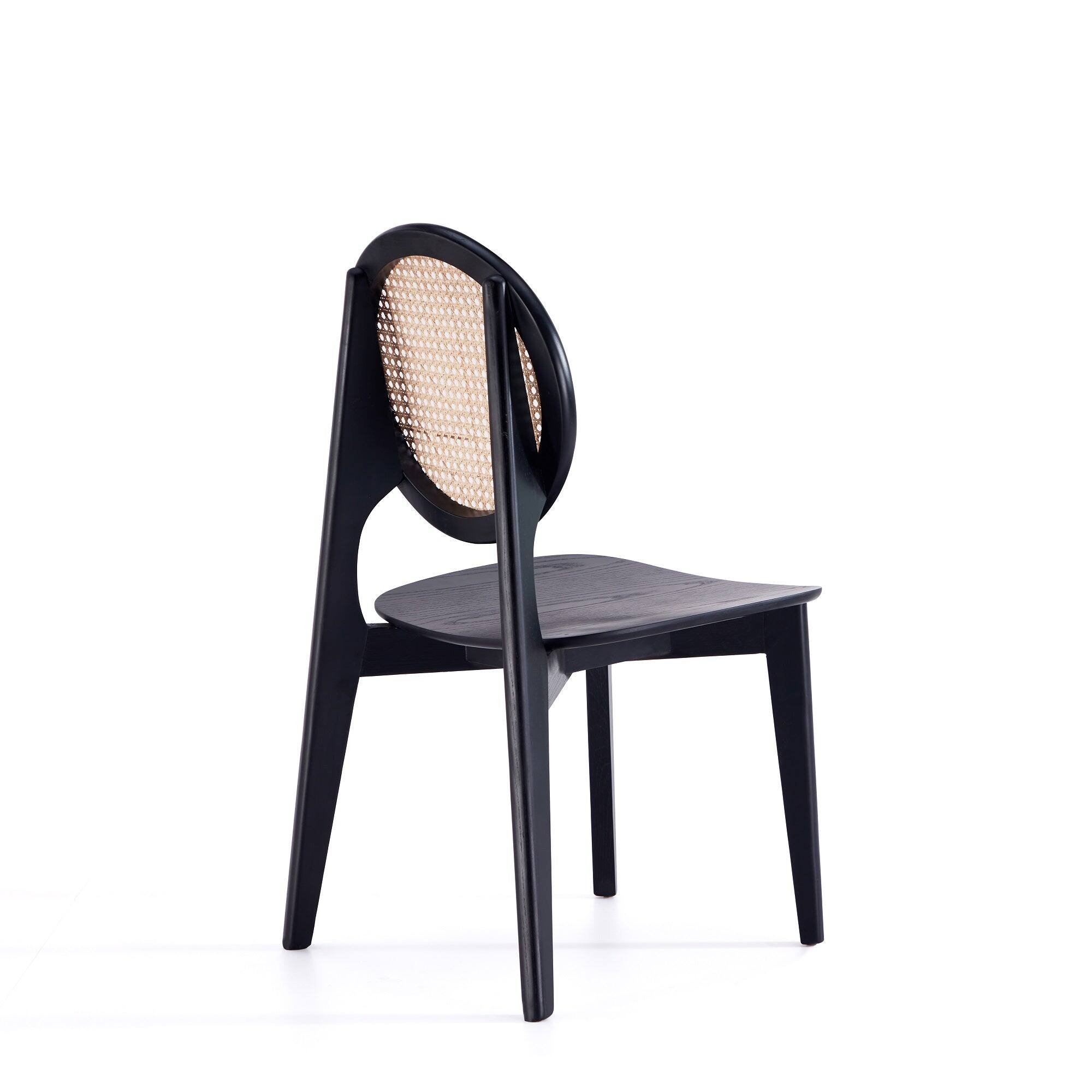 Alt View 2. Manhattan Comfort - Versailles Industry Chic Wood Dining Chair - Set of 2 - Black and Natural.