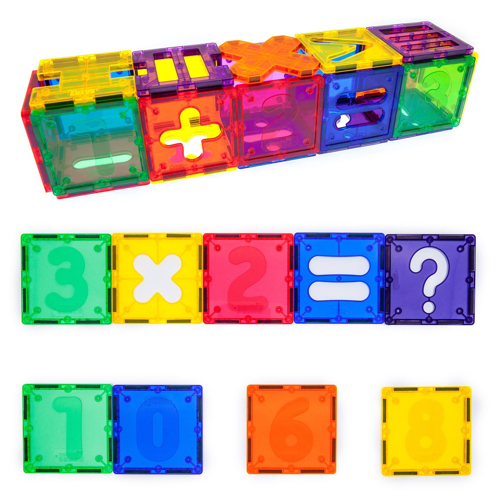 Alt View 3. PicassoTiles - PicassoTiles 22 PC Numerical, Magnetic Tiles, Magnetic Building Blocks for Kids, Magnet for Kids 3+.