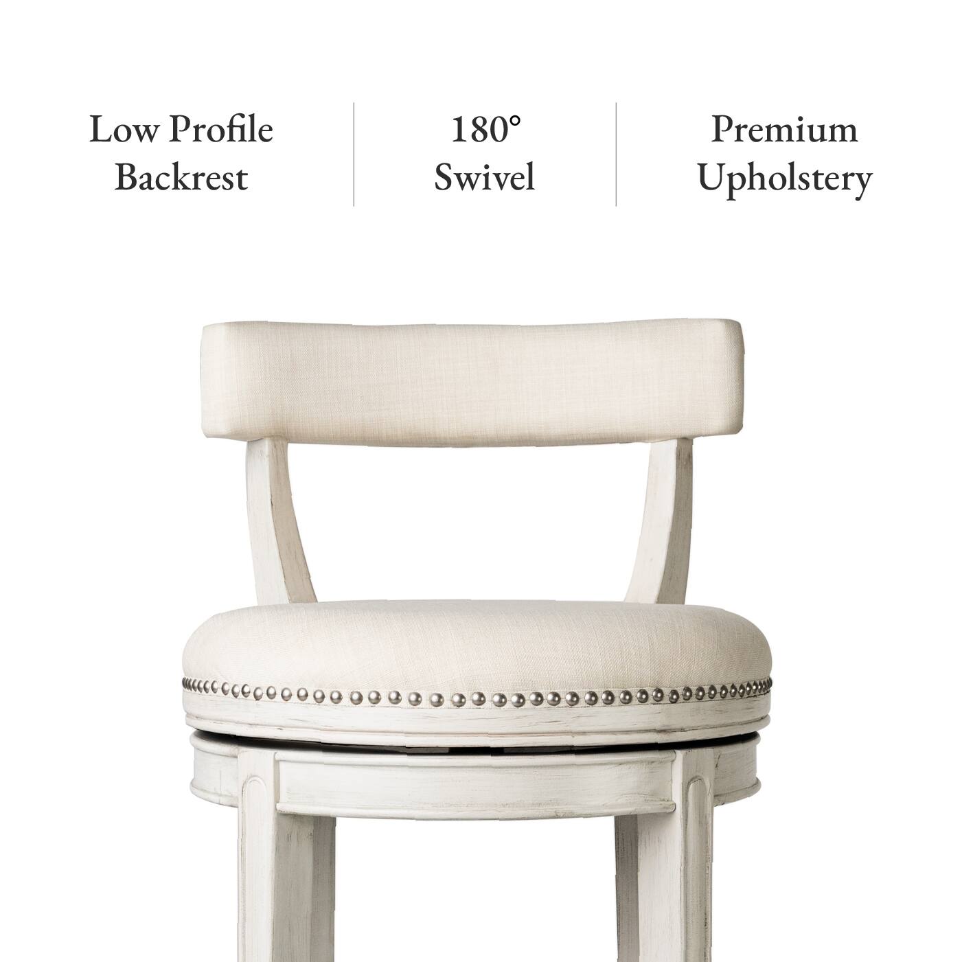 Low Profile Backrest, 180° Swivel, Premium Upholstery