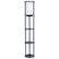 Front. Simple Designs - Round Etagere Storage Floor Lamp with 2 USB, 1 Outlet - Navy.
