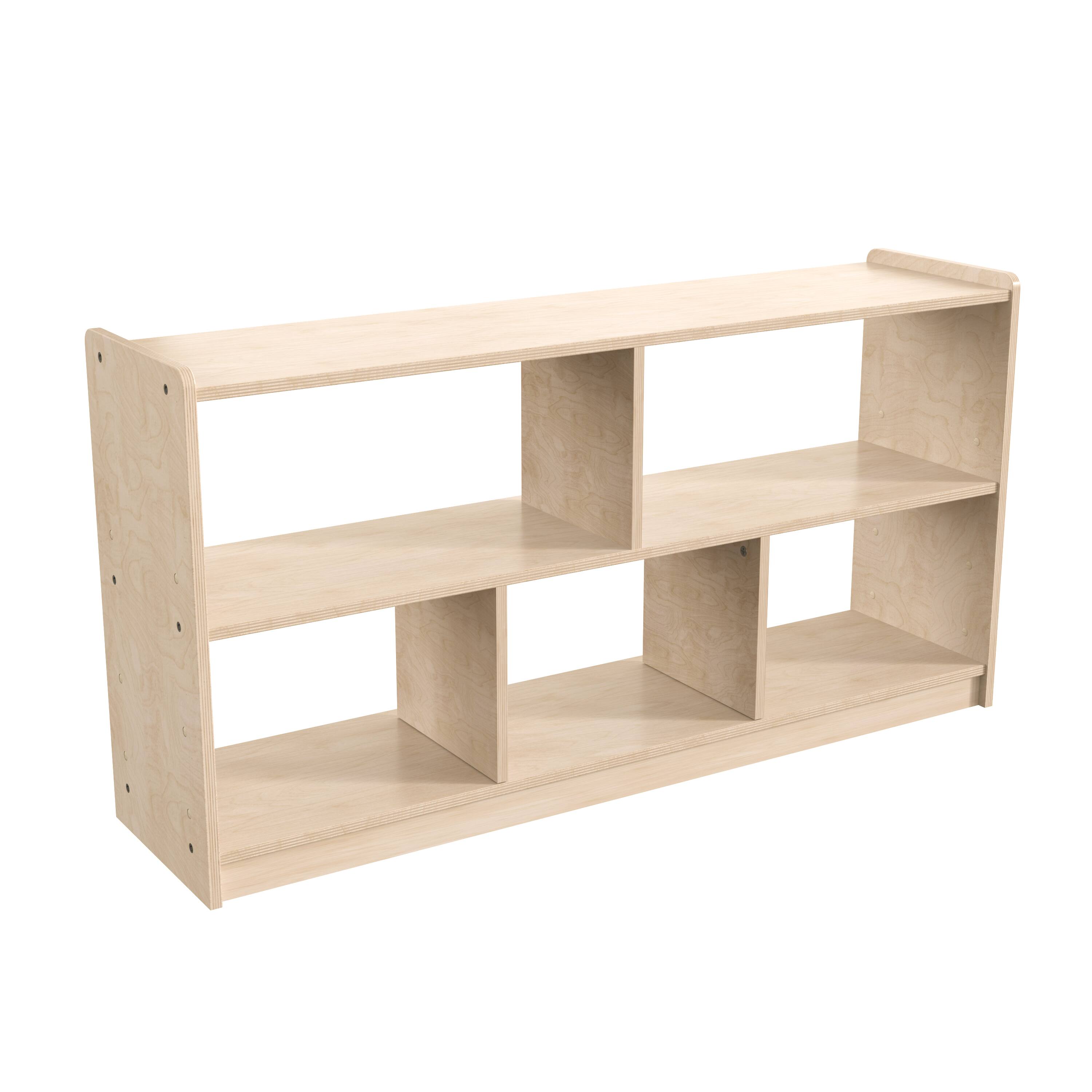Front. Flash Furniture - Bright Beginnings Extra Wide 5-Section Modular Wooden Classroom Open Storage Unit with Kid-Friendly Design - Natural.
