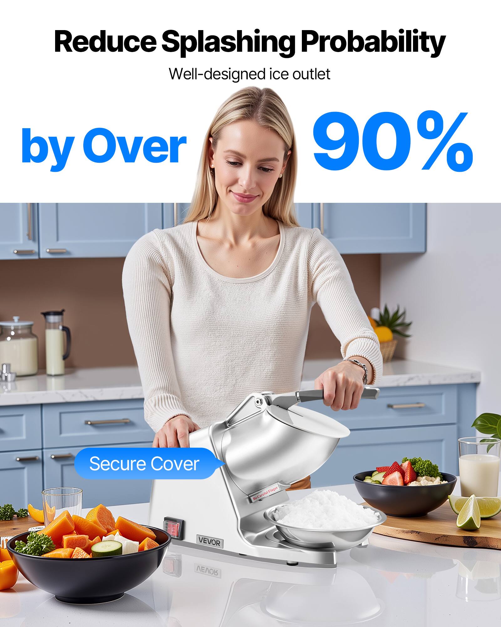 Reduce Splashing Probability Well-designed ice outlet by Over 90% Secure Cover VEVOR S