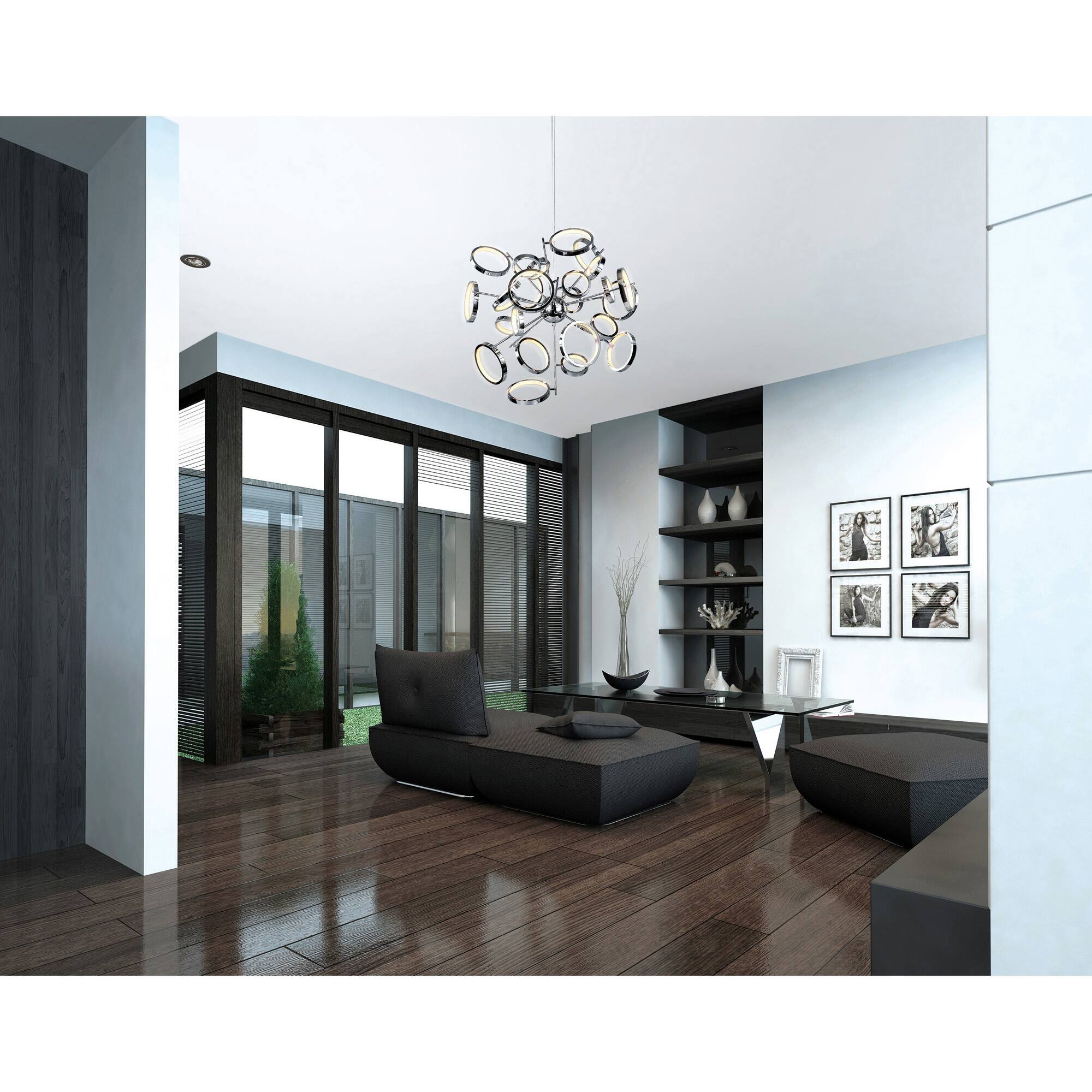 Alt View 2. CWI Lighting - Colette LED Chandelier With Chrome Finish - Chrome.