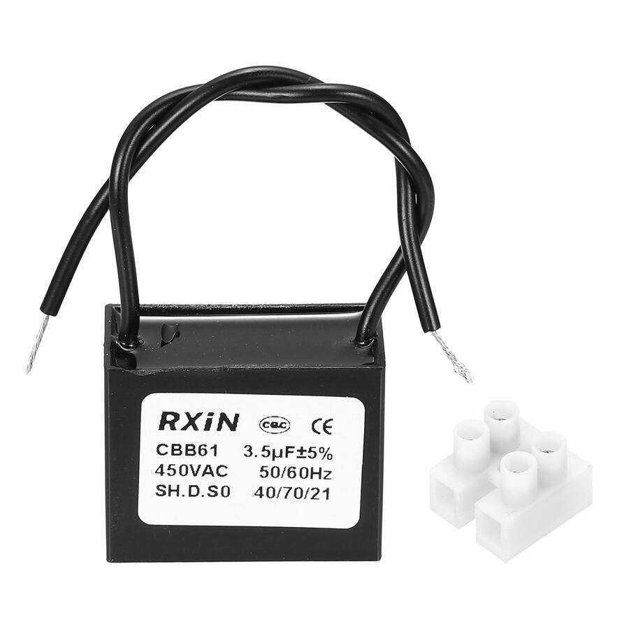 Unique Bargains 3.5uF CBB61 Capacitor, AC 250V 2 Wire for Ceiling Fan ...