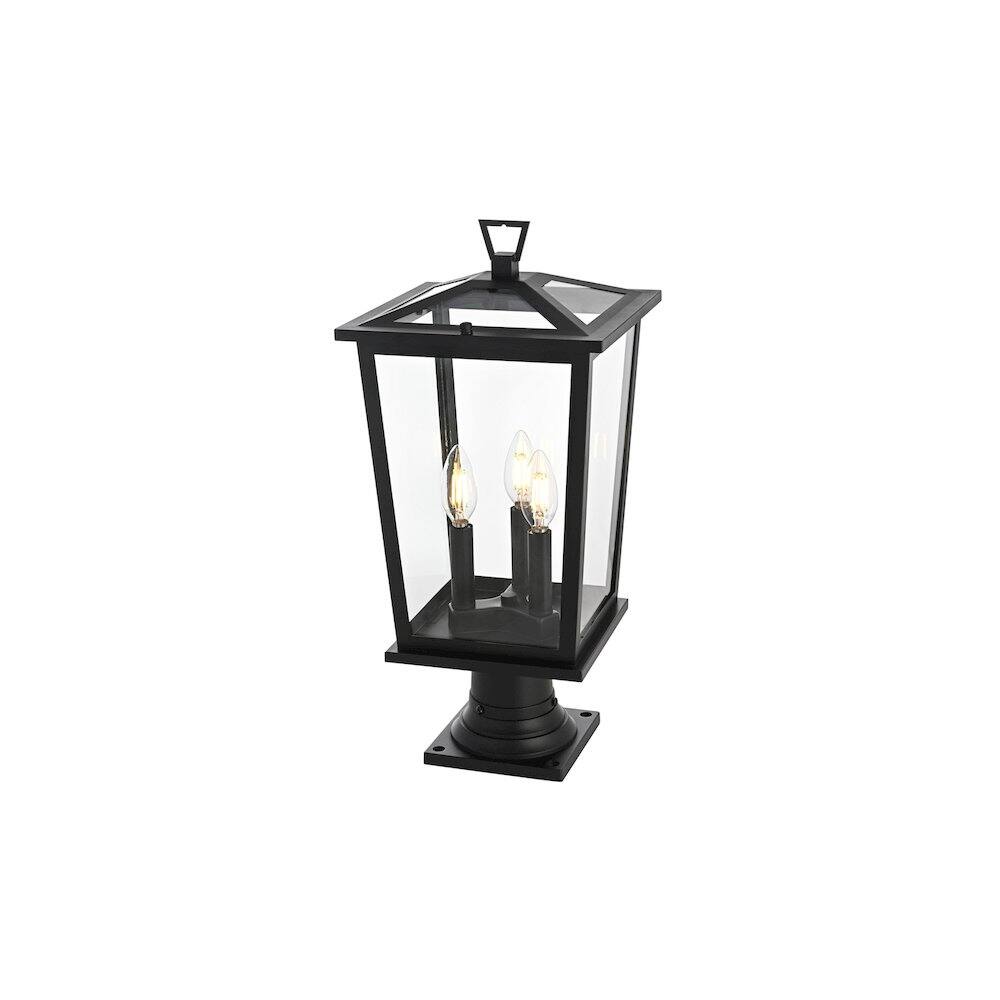 Angle. Elegant Lighting - Cayman 7 inch Outdoor Pendant in Black - Black.