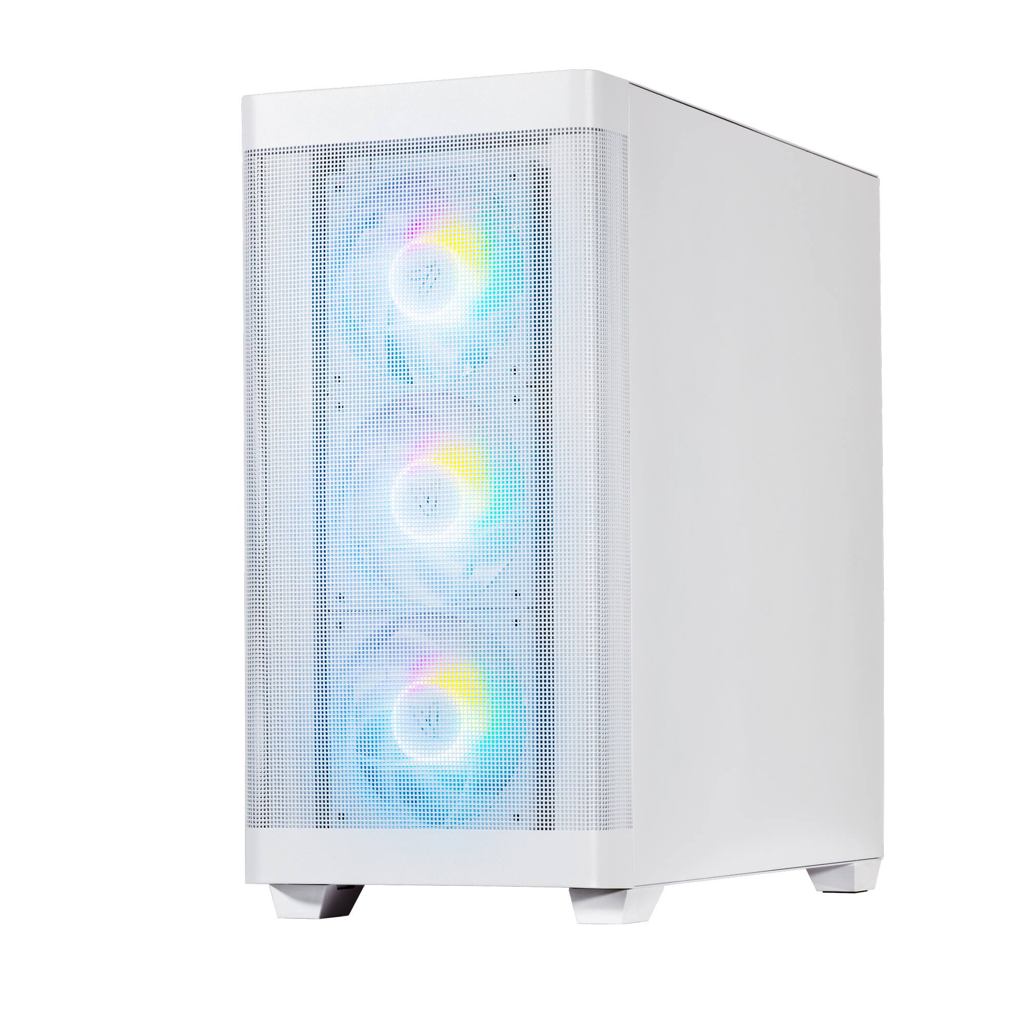 Alt View 4. Velztorm - Velztorm Pilum Z2 Gaming Desktop PC (AMD Ryzen 7 5700X, GeForce RTX 5060, 32GB DDR4 RAM, 1TB PCIe SSD, Windows 11 Home) - White.