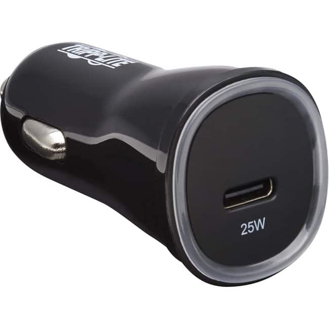 Eaton Tripp Lite Series USB Car Charger - 25W PD Charging, USB-C, Black - 25 W - 12 V DC Input - 5 V DC/3 A, 9 V DC, 3.3 - Black
