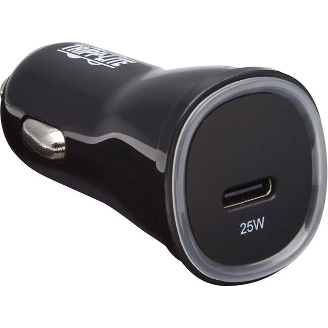Eaton Tripp Lite Series USB Car Charger - 25W PD Charging, USB-C, Black - 25 W - 12 V DC Input - 5 V DC/3 A, 9 V DC, 3.3 - Black