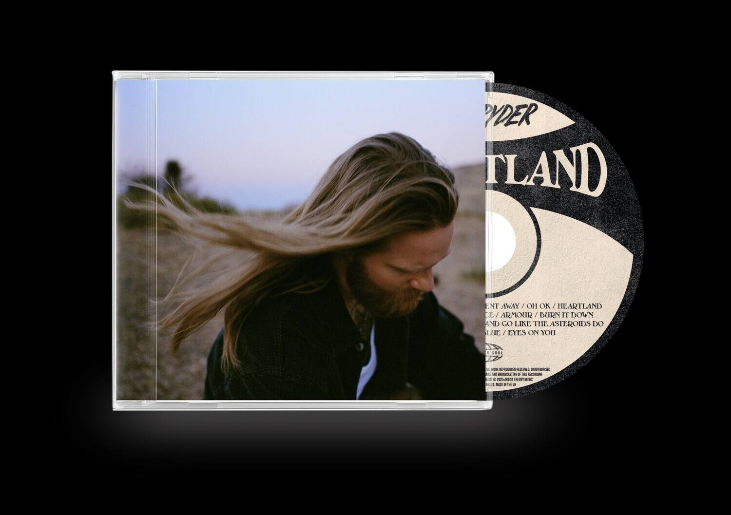 Sure, here is the corrected and grouped text:

**Album Title:**
- Powder Heartland

**Track List:**
- Sent Away
- Oh Ok
- Heartland
- Armour
- Burn It Down
- And Go Like the Asteroids Do
- Eyes On You

**Additional Text on the CD:**
- Powder Heartland
- Sent Away / Oh Ok / Heartland
- Armour / Burn It Down
- And Go Like the Asteroids Do
- Eyes On You

**Legal Information:**
- All rights reserved. Unauthorized duplication is a violation of applicable laws.
- Manufactured by [Redacted] under license from [Redacted] Music Publishing.
- [Redacted] Music Publishing, [Redacted] Music Publishing, [Redacted] Music Publishing.
- [Redacted] Music Publishing, [Redacted] Music Publishing, [Redacted] Music Publishing.
- [Redacted] Music Publishing, [Redacted] Music Publishing, [Redacted] Music Publishing.