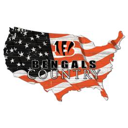 Fan Creations - Cincinnati Bengals USA Flag Cutout Sign - Multicolor