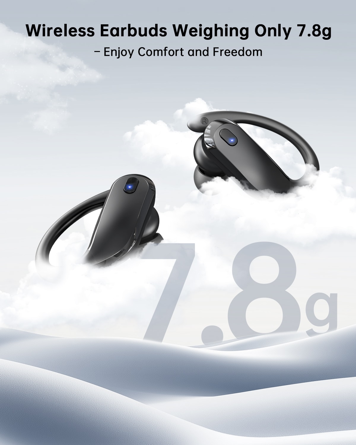 Wireless Earbuds Weighing Only 7.8g
- Enjoy Comfort and Freedom