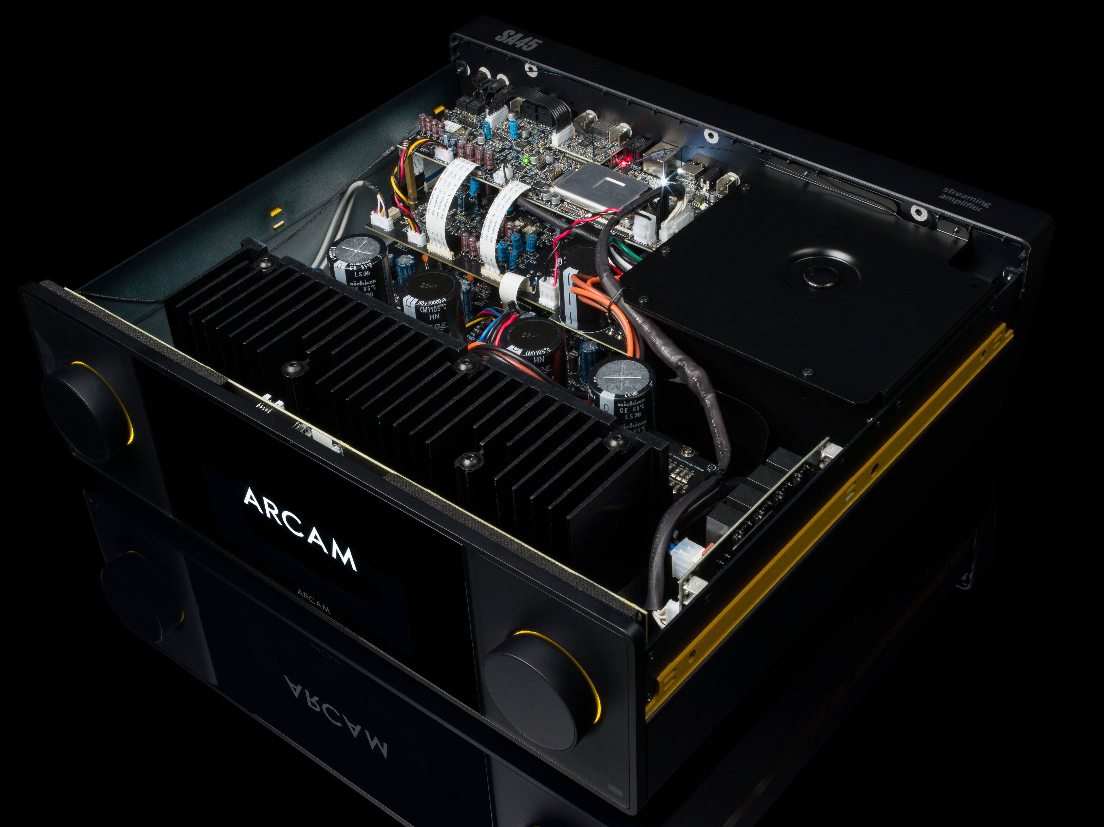The text on the image reads "Arcam SA45 C O amplifier."