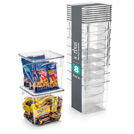 Sure, here is the corrected and grouped text:
**Product Name:**
- Serious Clear Plastic Storage Bins
**Pack Size:**
- 8 Pack
**Brand:**
- Planters
- Laffy Taffy
**Product Details:**
- Planters Peanuts
- Laffy Taffy Munch
**Features:**
- Clear Plastic Storage Bins
**Additional Text:**
- Munch
- Take Laffy Taffy