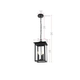 Elegant Lighting - Carlisle 7 inch Outdoor Pendant - Black
