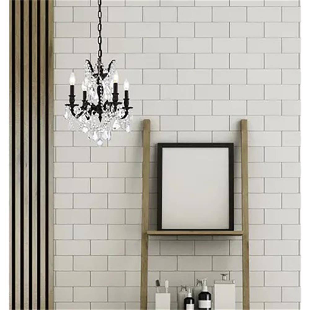 Alt View 3. Elegant Lighting - Rosalia 4-Light Traditional Brass Chandelier - Bronze - Bronze.
