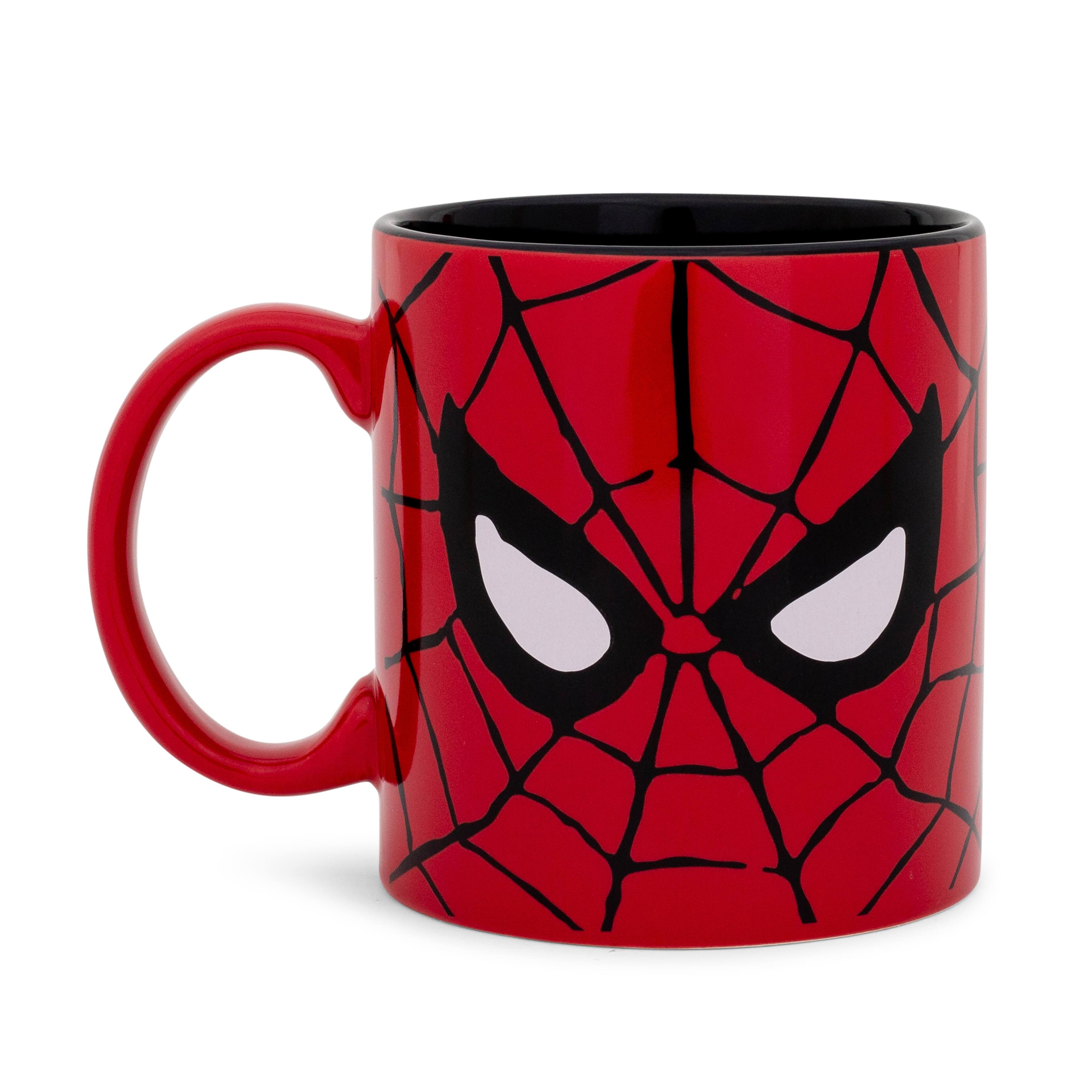 Alt View 1. Marvel - Marvel Comics Spider-Man Face Ceramic Mug | Holds 20 Ounces - Red.