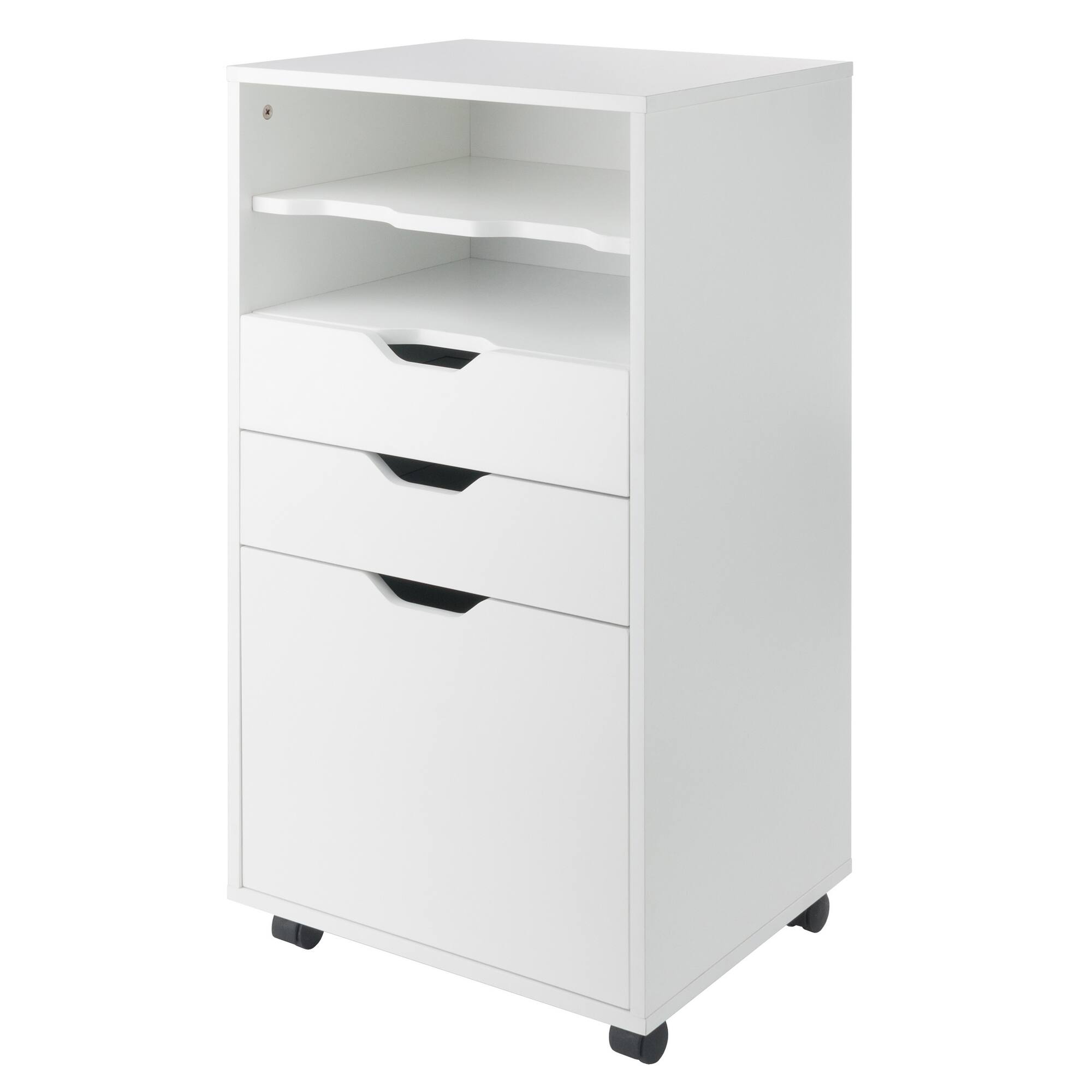 Alt View 5. Winsome Wood - Halifax Bins & Drawers Multi-Storage Tall Mobile Cabinet - White.