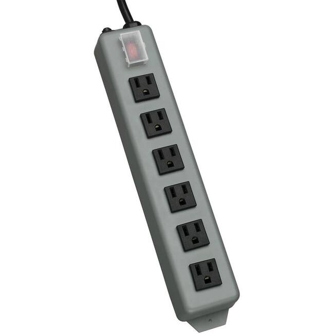 Front. Tripp Lite - Eaton Tripp Lite Series Industrial Power Strip, 6-Outlet, 15 ft. (4.6 m) Cord, Locking Switch Cover - NEMA 5-15P - 6 - Unknown.