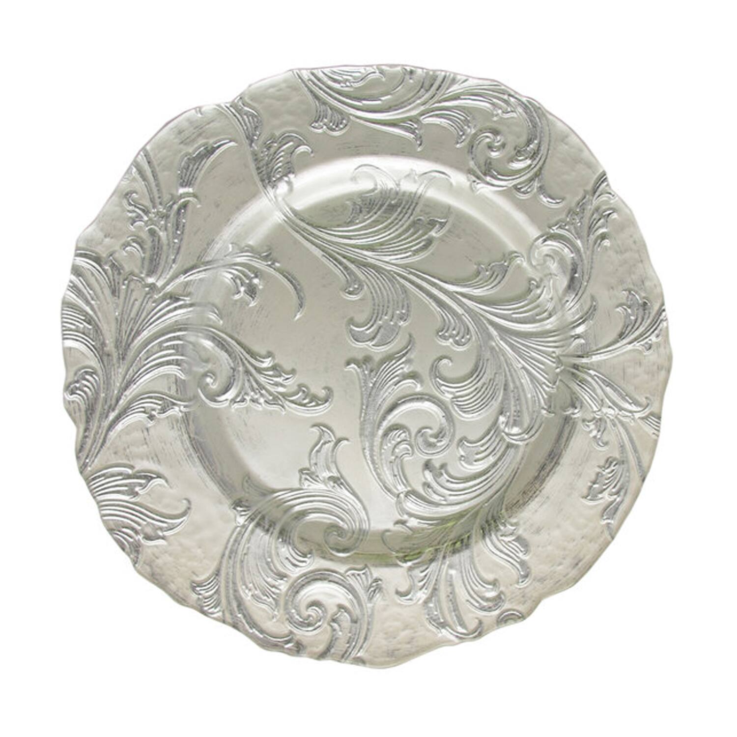 Front. American Atelier - Vanessa Charger Plate- Silver 13" D - Silver.