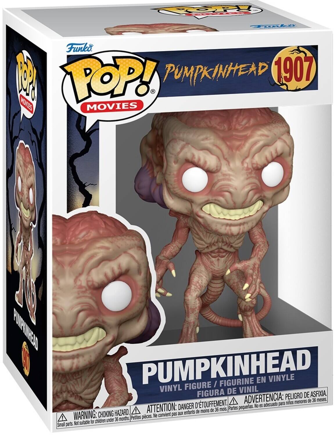 Pumpkinhead 1907  
Funko Pop! Movies  
Vinyl Figure / Figurine en Vinyle / Figura de Vinilo  
Warning: Choking Hazard. Small parts. Not suitable for children under 36 months.  
Attention: Danger d'étouffement. Ne convient pas aux enfants de moins de 36 mois.  
Advertencia: Peligro de asfixia. No es adecuado para niños menores de 36 meses.