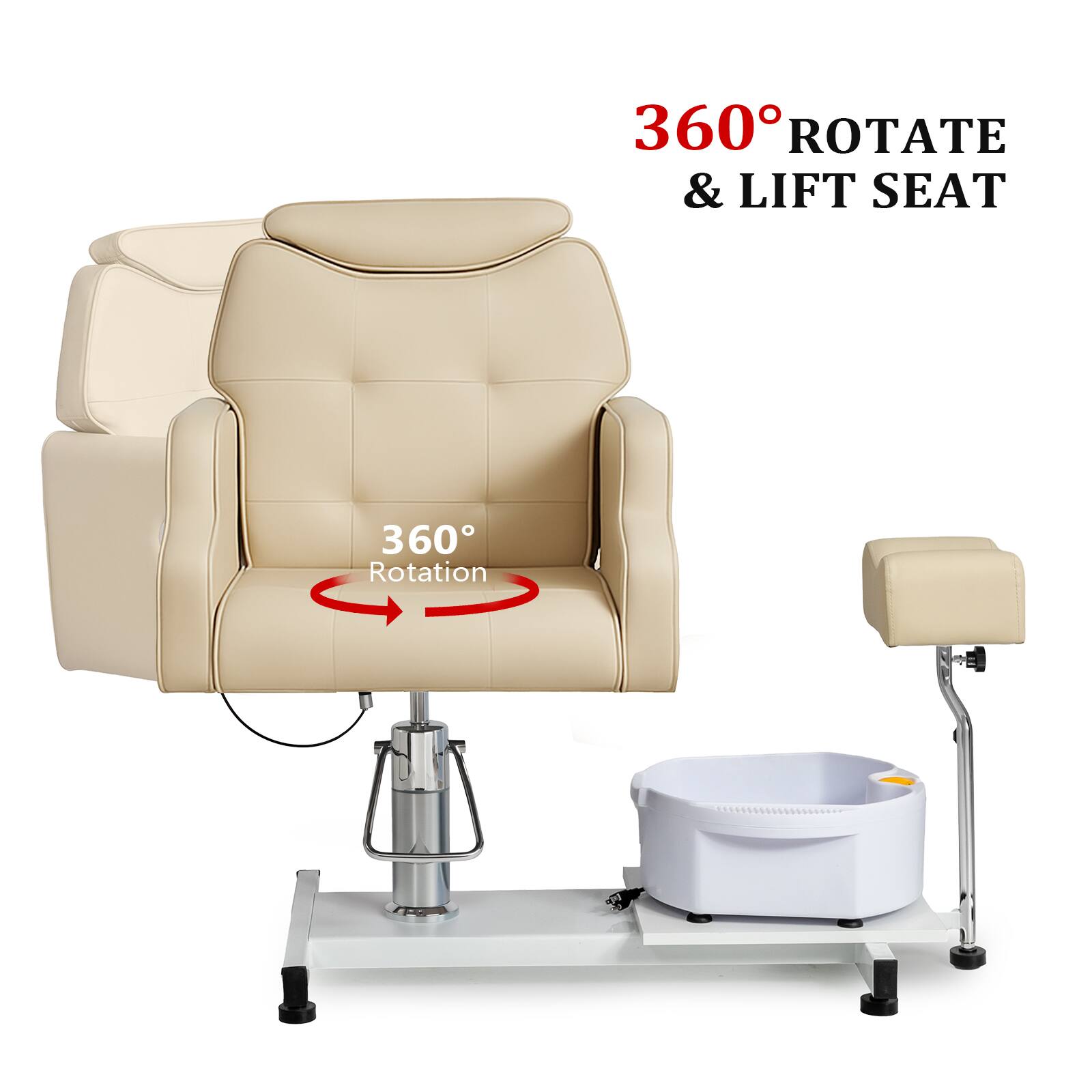 360° Rotate & Lift Seat  
360° Rotation