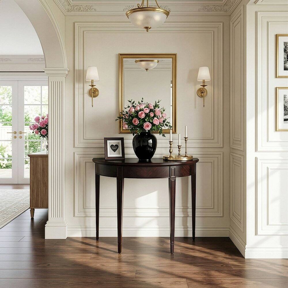 Alt View 1. Butler Specialty - Hampton 36" Demilune Console Table - Dark Brown.