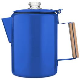 Dapper Styles - Bozeman Camping Coffee Pot - Makers Percolator - America' Sleekest No Aluminum Or Plastic () - Blue
