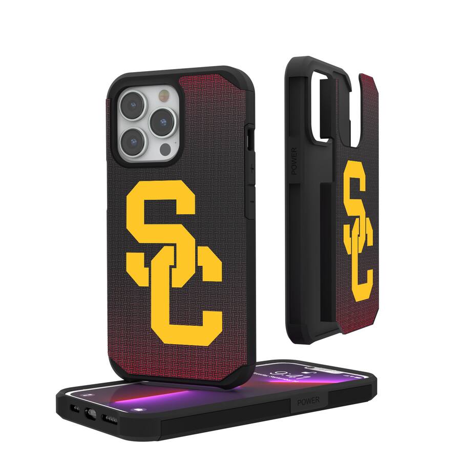 Keyscaper NCAA USC Trojans Linen Logo iPhone Rugged Case 14 Pro