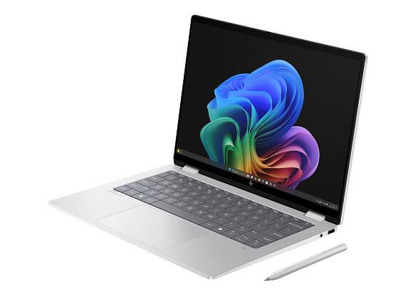 Alt View 1. HP - HP OmniBook X Laptop Computer 14" 2K Touch Screen Intel Core Ultra 7 16 GB - Glacier silver aluminum.