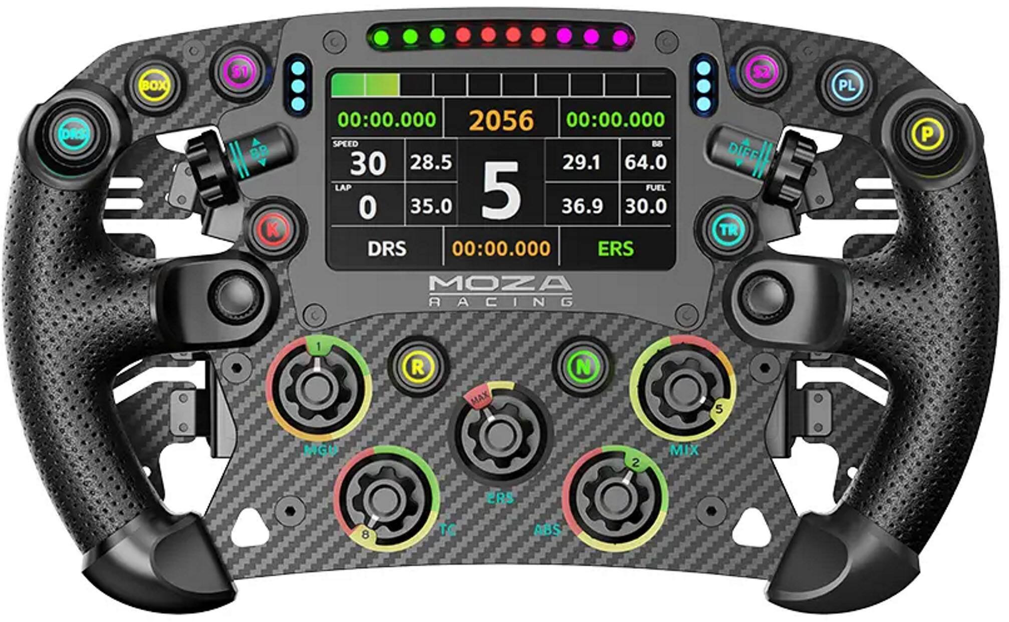 DRS BOX 51 BB K 00:00.000 2056 00:00.000 SPEED BB 30 28.5 29.1 64.0 LAP 5 FUEL 0 35.0 36.9 30.0 DRS 00:00.000 ERS DIFF TR PL P MOZA RACING 1 R MAX N 5 MGU 2 MIX ERS 8 TC ABS