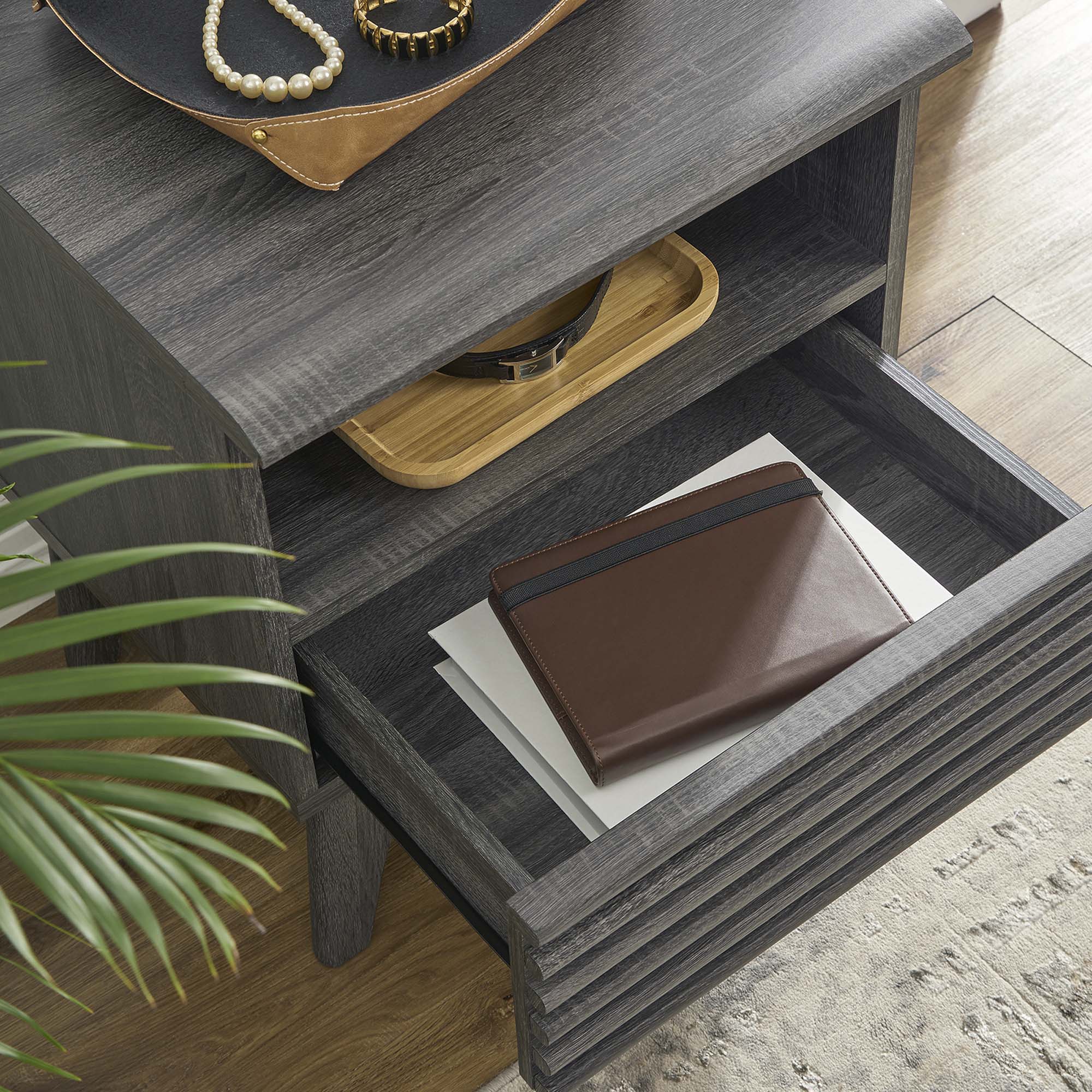 Back. Modway - Render Nightstand by Modway - Charcoal.