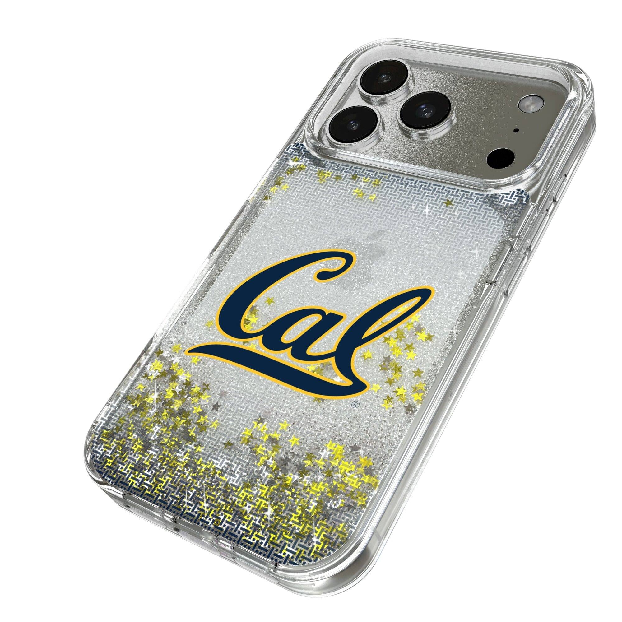Alt View 1. Keyscaper - Cal Bears Linen Logo iPhone Glitter Case - 15 Pro - Multicolor.