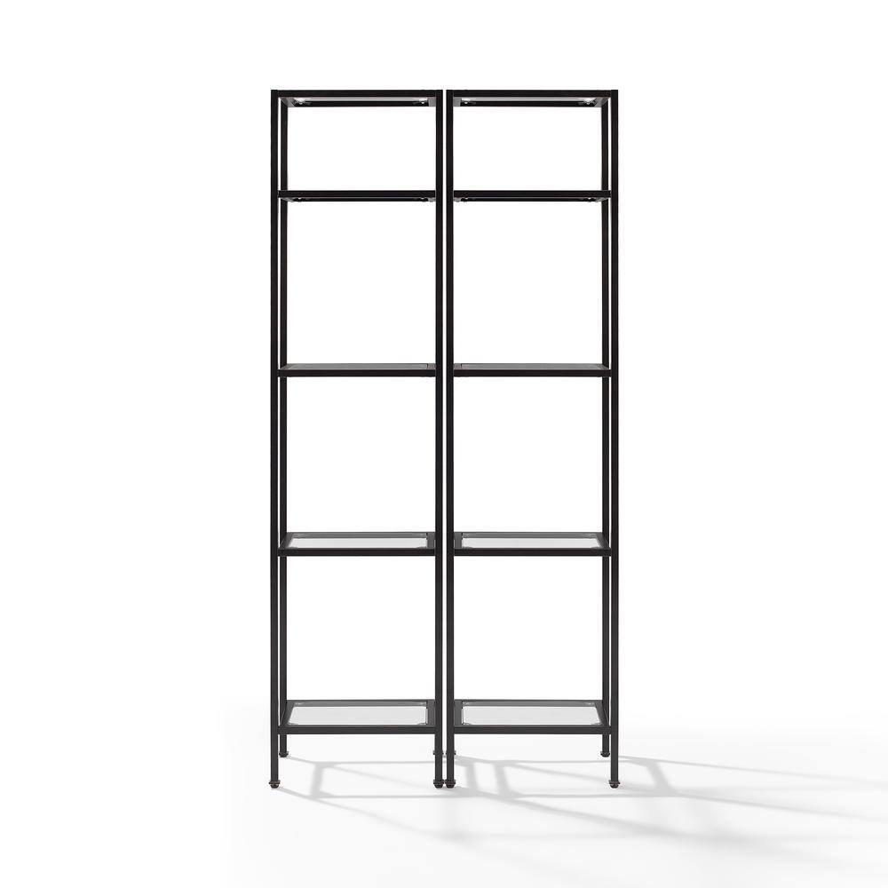 Alt View 1. Crosley Furniture - Aimee 2-Piece Etagere Bookcase Set - 2 Narrow Etageres - Oil Rubbed Bronze.