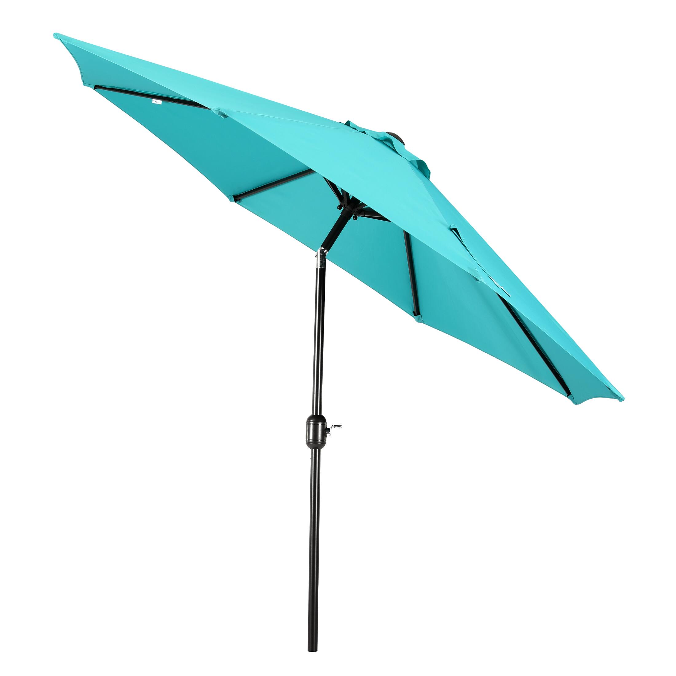 Left. WestinTrends - WestinTrends Paolo 9 ft. Patio Table Umbrella with tilt and crank features - Turquoise.