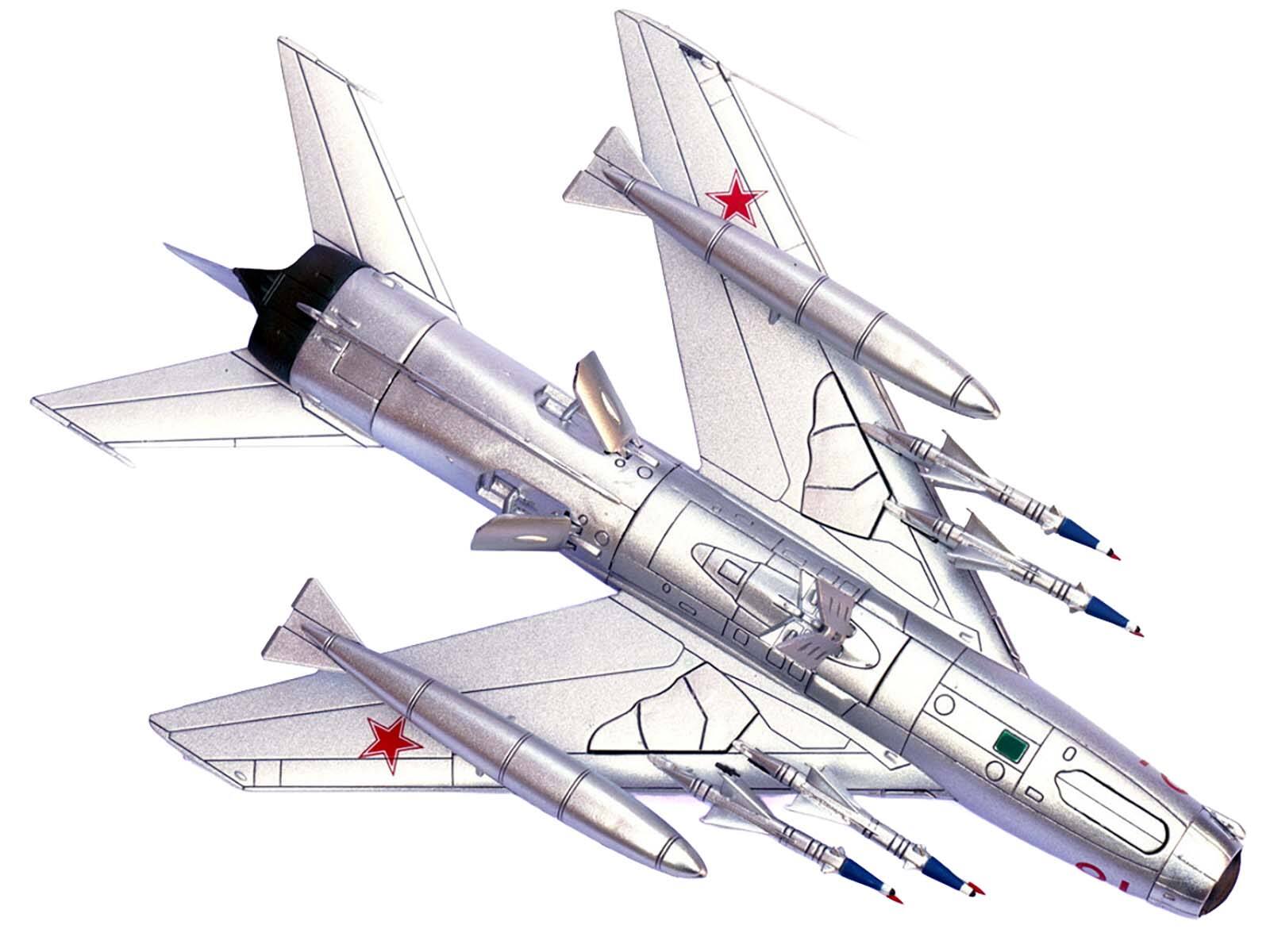 Alt View 1. Panzerkampf - Mikoyan-Gurevich MiG-19PM Farmer-E Fighter Aircraft "Red 18" Soviet Air Force 1/72 Diecast Model by Panzerkampf - Silver.