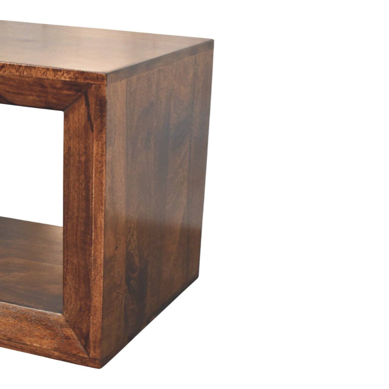 Alt View 2. Artisan Furniture - Solis Open California Walnut Side Table - dark brown.