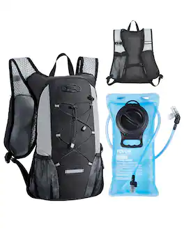 VEVOR - Hydration Backpack with 2L TPU Water Bladder, Hydration Pack Backpack, Lightweight Hiking Water Backpack for Men Women - Black