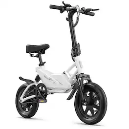 DYU - 14" Folding Electric Bike with 36V 280.8WH Battery,15.5MPH - White