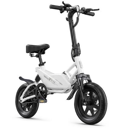 Front. DYU - 14" Folding Electric Bike with 36V 280.8WH Battery,15.5MPH - White.