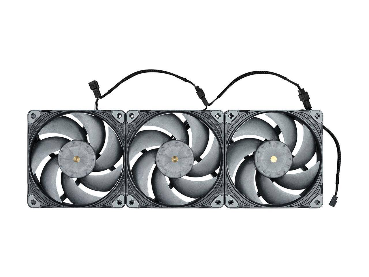 Alt View 4. Phanteks - Phanteks T30-120 fan, premium high-performance fan, PWM, Black/Grey - Black/Grey.