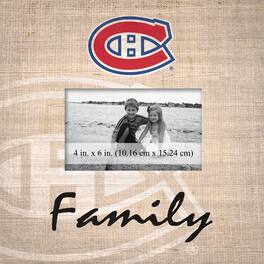 Fan Creations - Montreal Canadiens 10'' x 10'' Burlap Pattern Frame - Multicolor