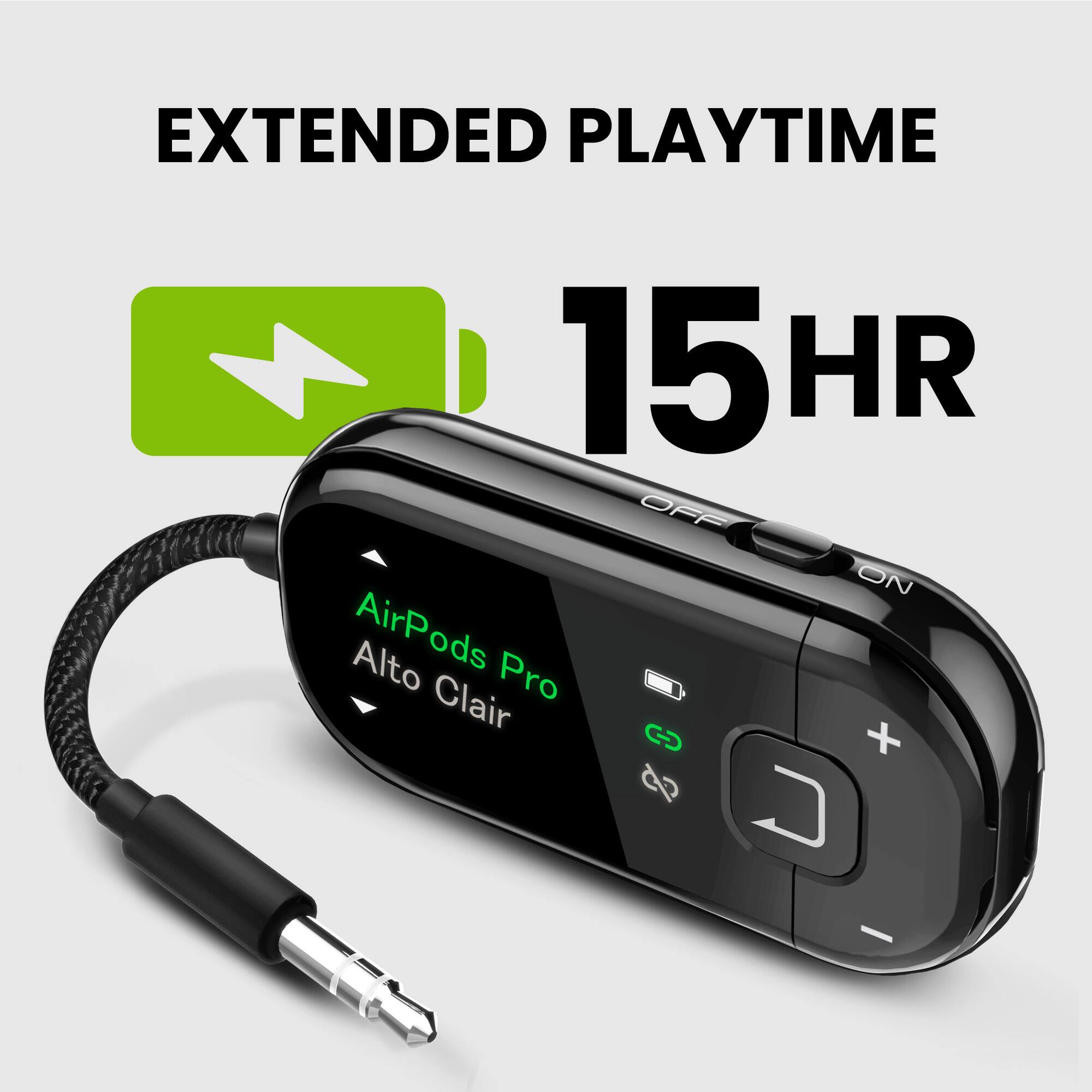 EXTENDED PLAYTIME  
15 HR  

AirPods Pro  
Alto Clair