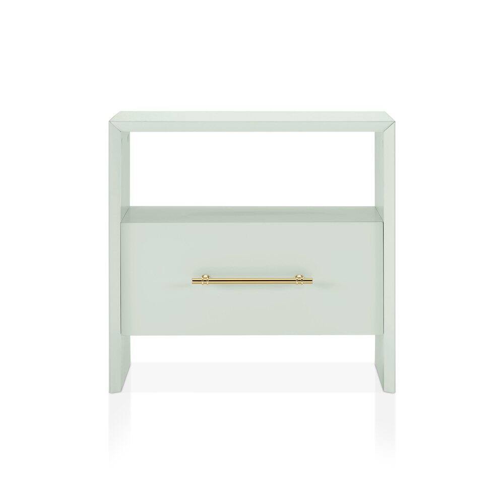Angle. Furniture of America - Elvora Modern Wood 1-Drawer and 1-Shelf End Table - Green.