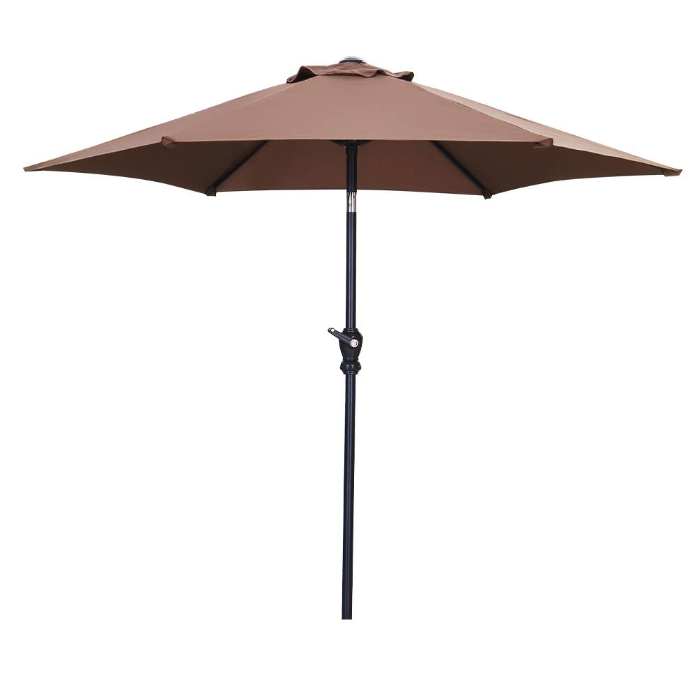 Ainfox - 7.5ft Patio Umbrella Without Lights - Coffee
