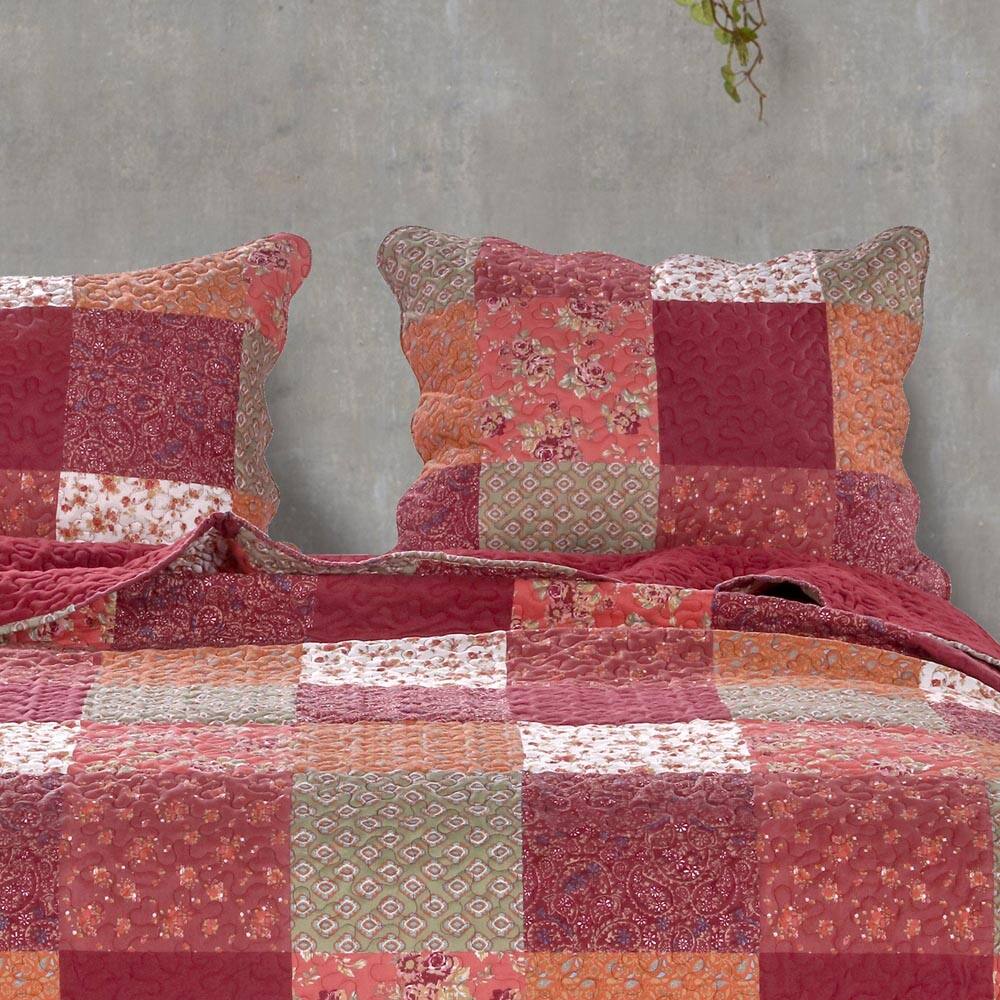 Left. BreeBe - Country Fair Sham King - Red.