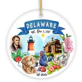 OrnamentallyYou - Artistic Delaware State Themes and Landmarks Christmas Ornament - Multi-colored