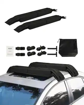 Front. VEVOR - Soft Roof Rack Pads, 31.5" Universal Car Roof Rack Pad, 176LBS Load Capacity Luggage Kayak Carrier - Black.