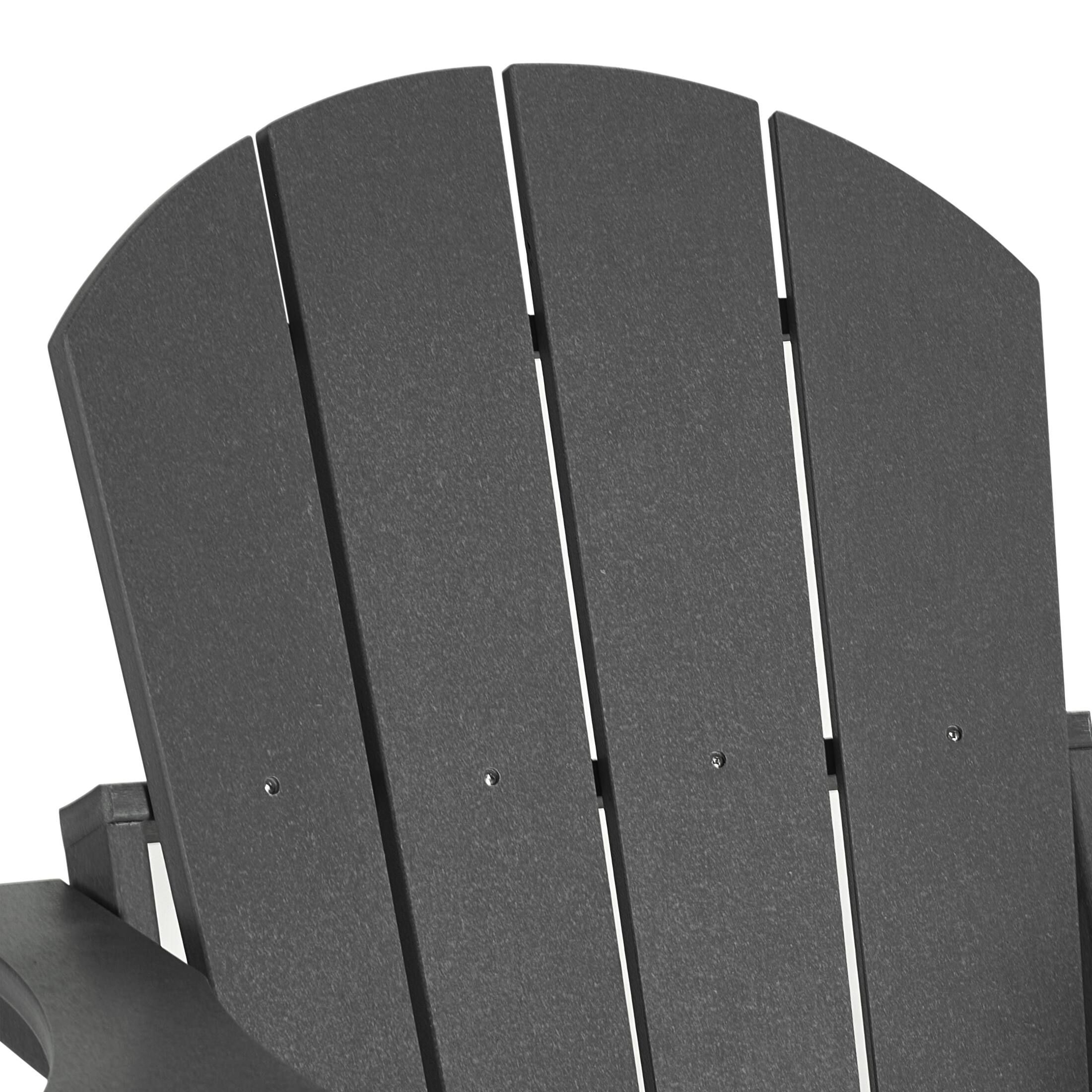 Alt View 7. WestinTrends - WestinTrends Malibu Outdoor HDPE Folding Poly Adirondack Chairs (Set of 2) - Gray.