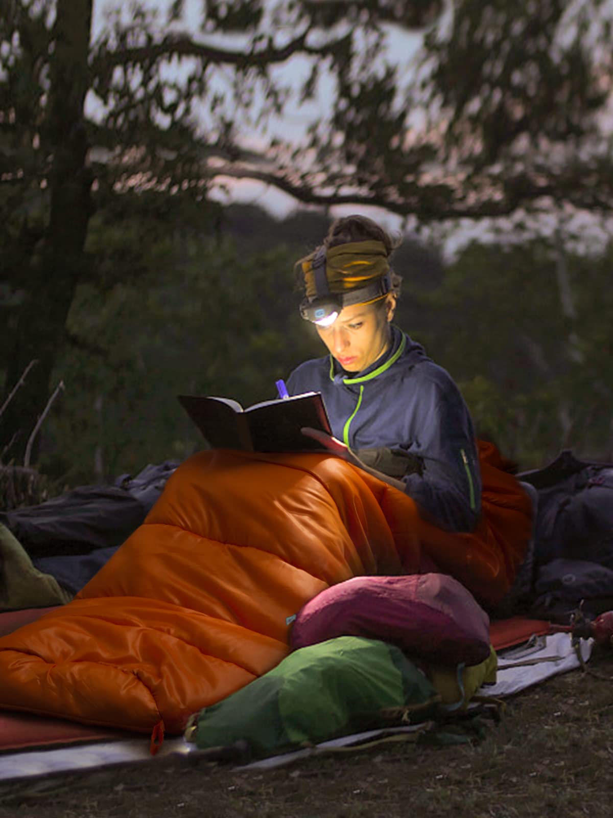 Alt View 9. Skar Audio - Mummy Sleeping Bag | ℉ Season For Adults Cold Weather Warm And Washable Hiking Traveling - 32℉-blue&grey.