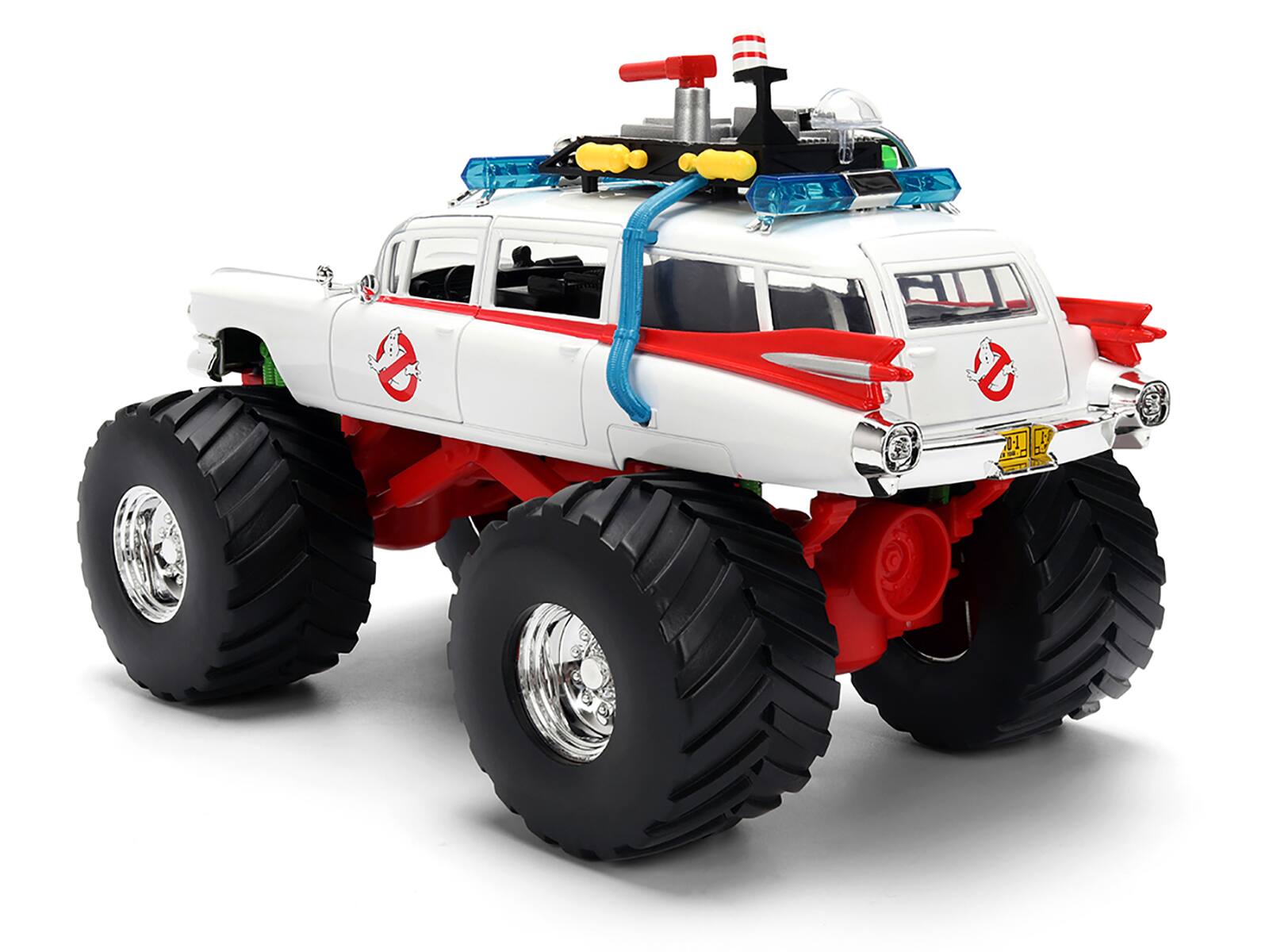 Alt View 4. Jada - 1959 Cadillac Ambulance Ecto-1 "Ghostbusters" (1984) Movie Monster Truck Version 1/24 Diecast Model Car by Jada - Multicolor.